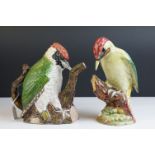 A Beswick Green Woodpecker figure impressed number 1219 green paper label together with a Royal