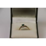 10ct Yellow Gold single stone Emerald Ring