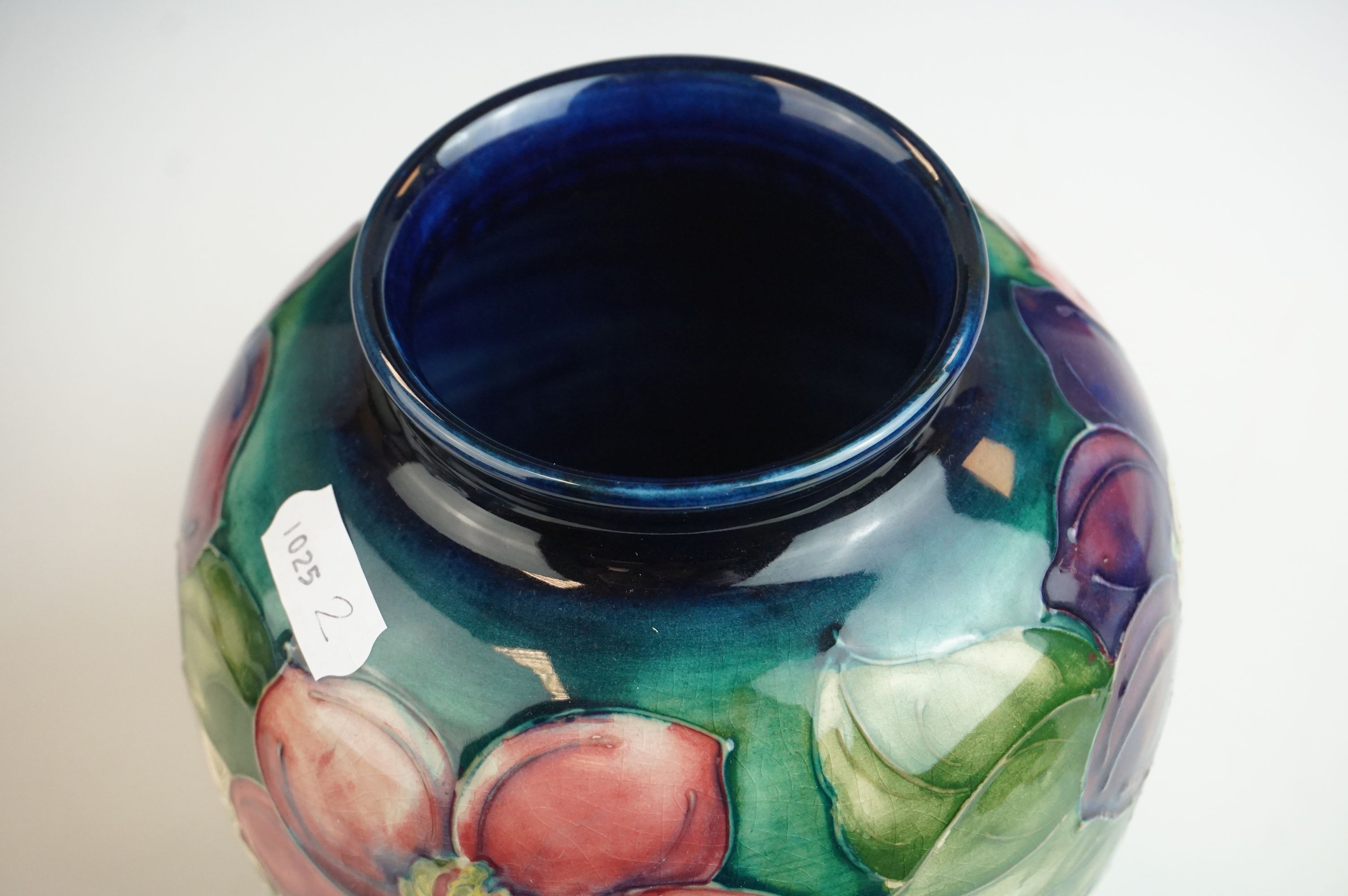 Moorcroft Globular Vase in the Clematis pattern on a green ground, Moorcroft signature to base and - Image 6 of 7