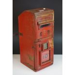 Vintage Red Painted Wooden Letter Box