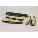 Collection of five vintage pen knives.