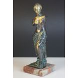 Bronze Figure ' Venus De Milo ' on marble base