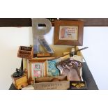 Mixed Box of Collectable items including Large Letters, Ceramics, Metalware, Wooden Items, Pictures,