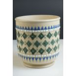Doulton Lambeth Stoneware Jardiniere / Planter, decorated in relief with blue and green motifs on