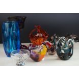 Collection of Glassware including Caithness and Studio together with Four Studio Glass Bowls