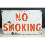 Enamel ' No Smoking ' Sign, 25.5cms x 41cms