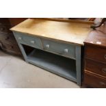 Ex Bakery Two Drawer Kitchen Work Table with undershelf