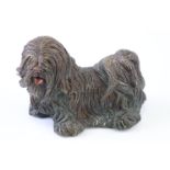 Cold Painted Bronze Figure of a Shitzu Dog