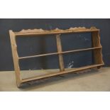 19th century Pine Hanging Wall Shelf with open back, 153.5cms wide x 77cms high