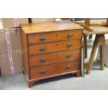George III Mahogany Chest of Four Long Drawers, raised on bracket feet, 85cms wide x 84cms high