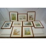 Set of nine framed and glazed Archibald Thorburn bird prints.