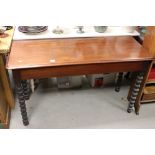 19th century Mahogany Side / Serving Table, raised on four bobbin legs, 75cms high x 129cms long