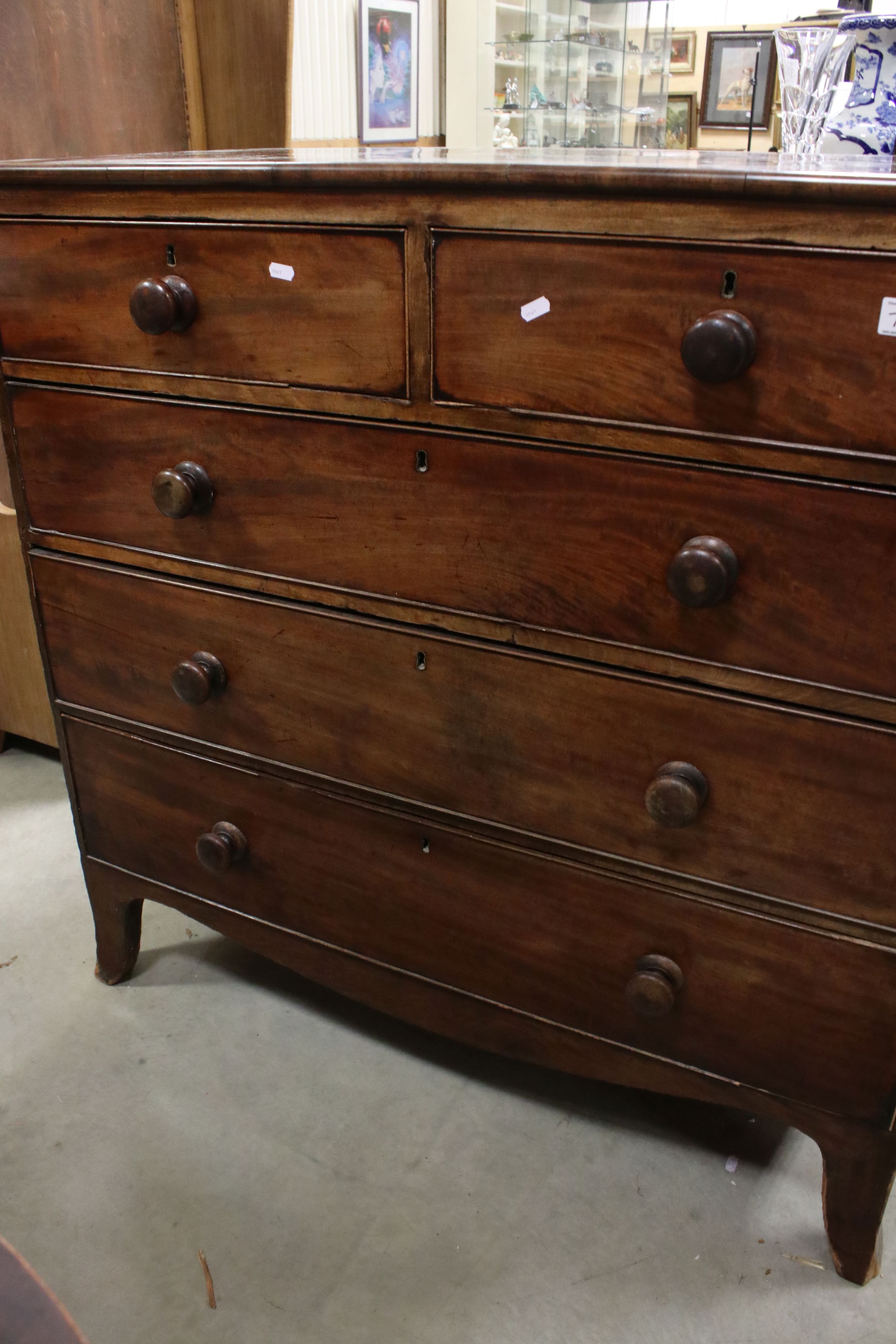 Early 19th century Mahogany Chest of Two Short over Three Long Drawers, with turned wooden handles - Image 6 of 6