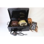 Mixed lot of collectables to include camera's, light meter and technical drawing equipment, early