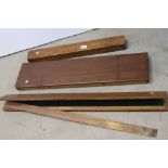 Three Vintage Pine Tool Boxes, one containing large brass straight edge