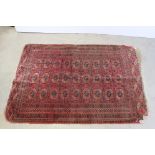 Eastern Red Ground Bokhara style Wool Rug, 158cms x 108cms