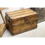Waxed and Polished Victorian Pine Trunk