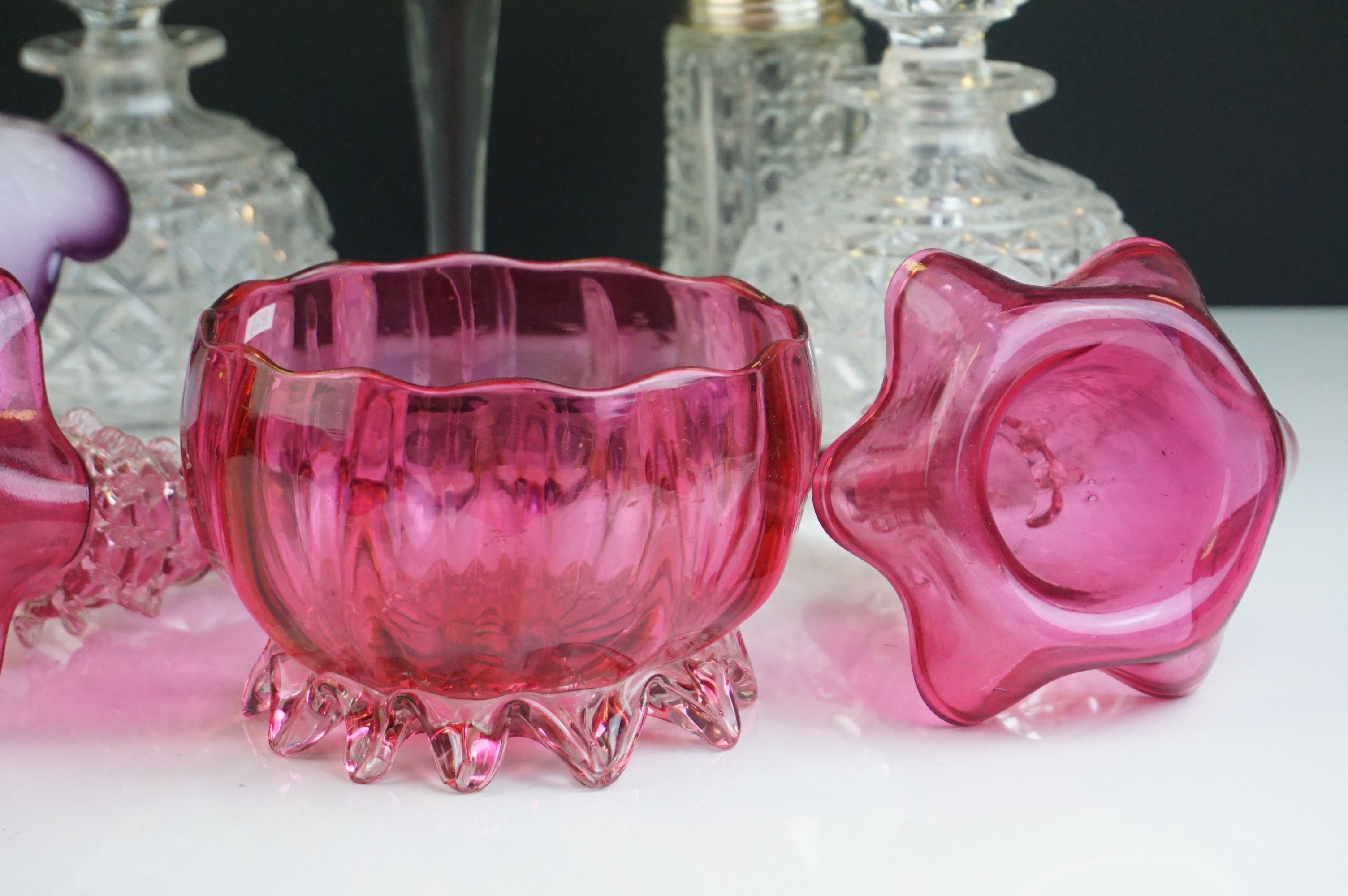 Collection of Glassware including Pair of Cut Glass Perfume Bottles / Decanters, 18cms high, Jack in - Image 2 of 13