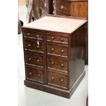 19th century Mahogany Office / Clerks Chest comprising two banks of two short over one deep