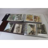 A collection of postcards contained within two albums.
