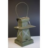 Army Railway Lamp, impressed mark ' Min of Supply Patt .... ' 1940's, 42cms high (to top of handle)