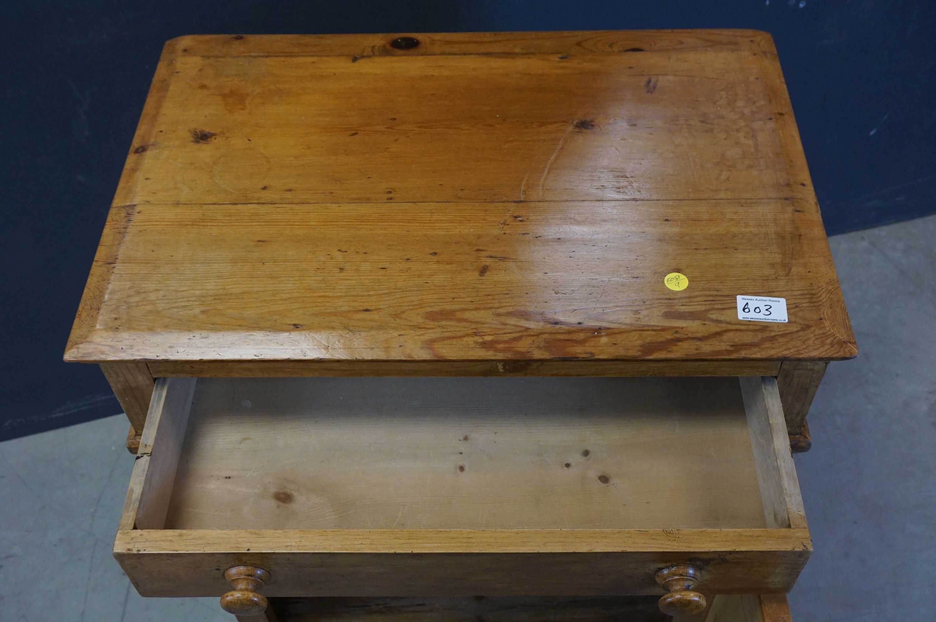 Victorian Pine Pot Cupboard with Drawer - Image 5 of 5