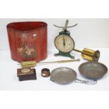 Mixed Lot including Teak Ashtray from H.M.S Queen Elizabeth, Oriental Hardwood Box with Jade