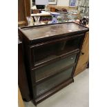 Early 20th century Globe Wernicke Style Three Section Stackable Bookcase, with hinged glazed