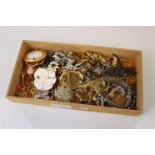 Box of Costume Jewellery to include Rings, Bracelets, 20 Brooches, etc