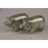 Pair of Silver Plated Novelty Condiments in the form of Pigs