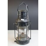 Small Anchor Ships Lamp, black finish, 1920's, 35cms high (to top of handle)