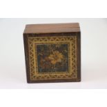 A Victorian Tunbridge ware wooden trinket box.