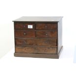 Vintage Mahogany Six Drawer Table Top Chest of Drawers