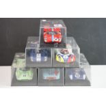 Six cased Fly slot cars to include Porsche 908 Zeltweg 70, Lola T70 mk 3B Daytona Historics 2000,