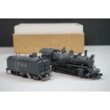 Boxed Sunset Models HO gauge Santa Fe 2-8-0 789 Class brass locomotive & tender, painted, made in