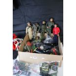 Five playworn Palitoy Action Man action figures to include Afrikakorps, Tom Stone (missing head),