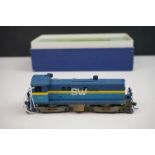 Alco HO gauge SW 27 Switcher brass locomotive by KMT, Japan, painted, boxed