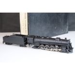 Boxed Hallmark Models Inc HO gauge ICRR 4-8-2 brass locomotive & tender made by Dong Jin (Korea),