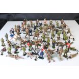 Collection of mid 20th C figures and soldiers to include Britains & Leyla, various regiments, vg