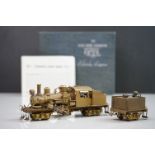 Boxed United Scale Models HO gauge Climax Geared brass locomotive and tender (Japan), unpainted,