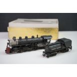 Boxed Master Series HO gauge Union Pacific MK-6 Mikado 2-8-2 brass locomotive & tender, painted,