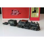 Boxed Key Imports HO gauge Feather River Shay brass locomotive & tender, made in Korea by Samhongsa,