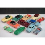 12 Mid 20th C Dinky diecast road models to include Buick Roadmaster, Plymouth Plaza, 545 De Soto