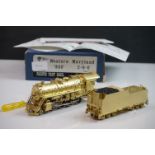 Boxed Pacific Fast Mail Western Maryland 800 2-8-0 brass locomotive (Korea), unpainted, appears