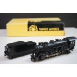 Boxed Sunset Models HO gauge 109B(FP) Santa Fe 2-8-2 3160/4000 class std brass locomotive &