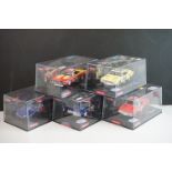 Five cased / boxed Carrera Evolution slot cars to include Ford Torino Talladega Wendell Scott No 34,