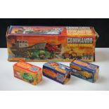 Boxed Matchbox Commando Task Force with 3 x boxed Rolamatics (28, 16 & 73), diecast vg with some box