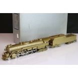 Boxed NJ Custom Brass (Korea) HO gauge Reading Class T-1 4-8-4 brass locomotive and tender,