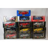 13 x Boxed 1:18 scale Burago diecast models to include 3015 Mercedes Benz 300 SL (1954), 3025