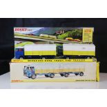 Boxed Dinky 917 Mercedes Benz Truck and Trailer diecast model in vg condition showing minor paint